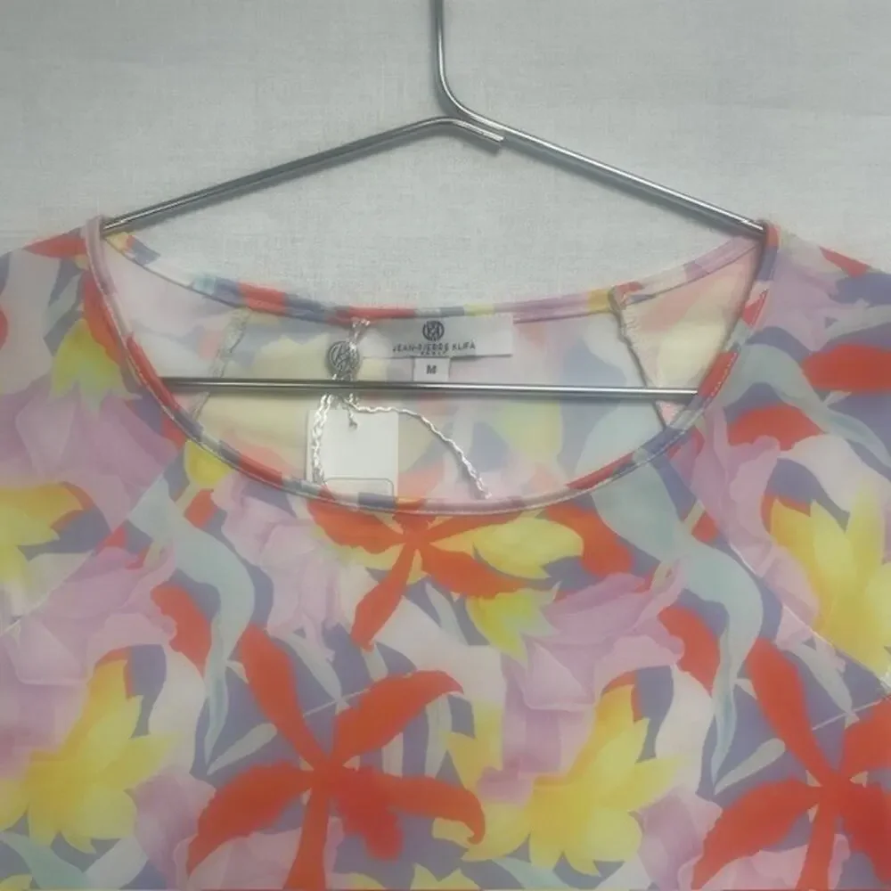 Jean-Pierre Klifa Orange Tropical All Over Print Women's Dress - Size M - NWT